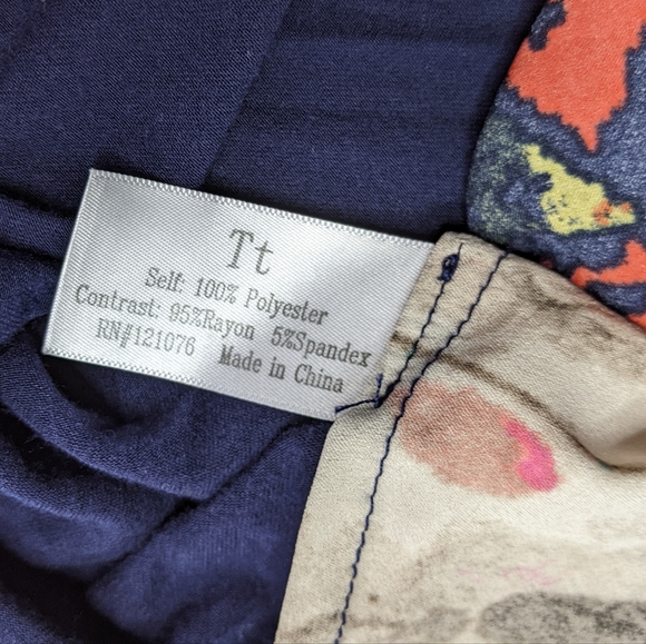 Tt COLLECTION Printed Mixed Media Tunic Sz S - Picture 12 of 13